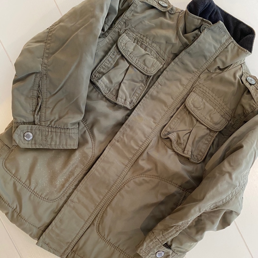 Olive green Gap coat.